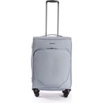 Stratic Mix Koffer Weichschale Reisekoffer Trolley Rollkoffer mittelgroß, TSA Kofferschloss, 4 Rollen, Erweiterbar, Größe M, Steel