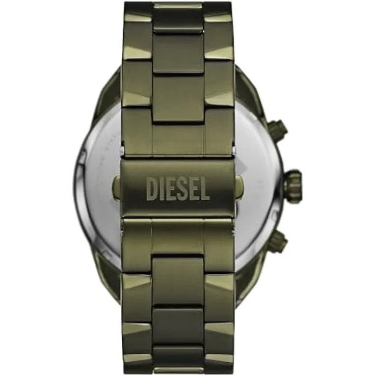 Diesel Herren Analog Quarz Uhr DZ4670, 49-mm-Gehäuse, Silberfarbenes Zifferblatt, Grün, Edelstahlband – Bild 2