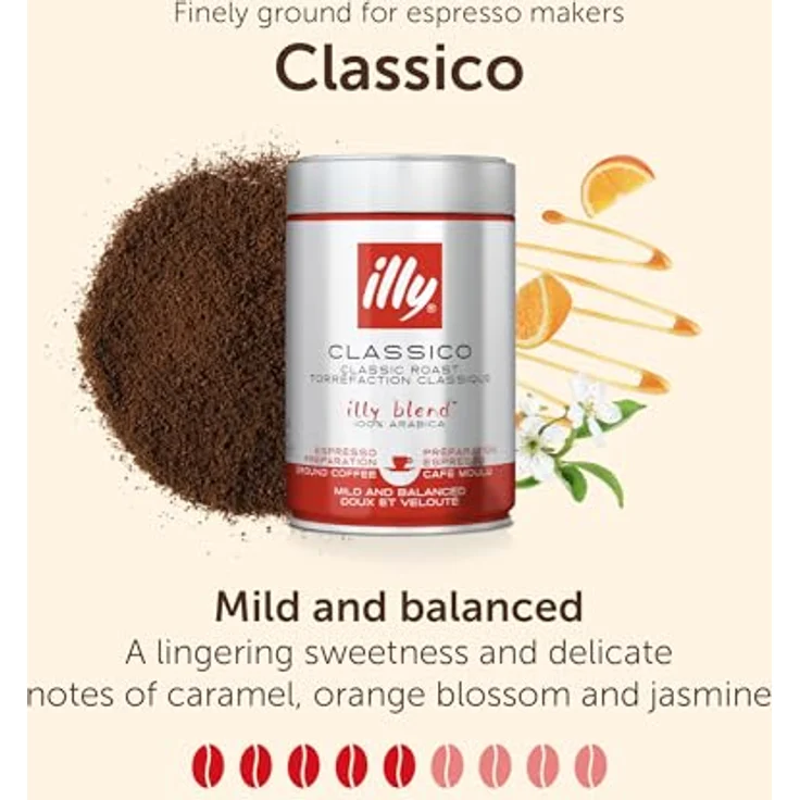 Illy Espresso, 100% Arabica Kaffee, gemahlen, mittlerer Röstgrad, Dose, 250g – Bild 2