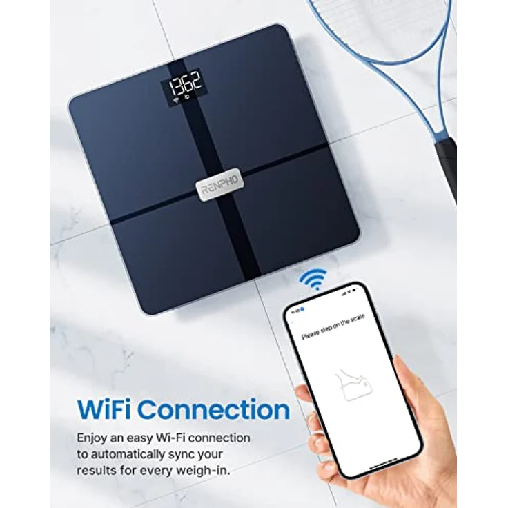 RENPHO WLAN Smart Waage Bluetooth Körperfettwaage, Personenwaage mit Körperfett und Muskelmasse, Wireless Körperanalysewaage & Überwacht 13 Körperwerte für Ihre Gesundheit, Elis Aspire – Bild 2