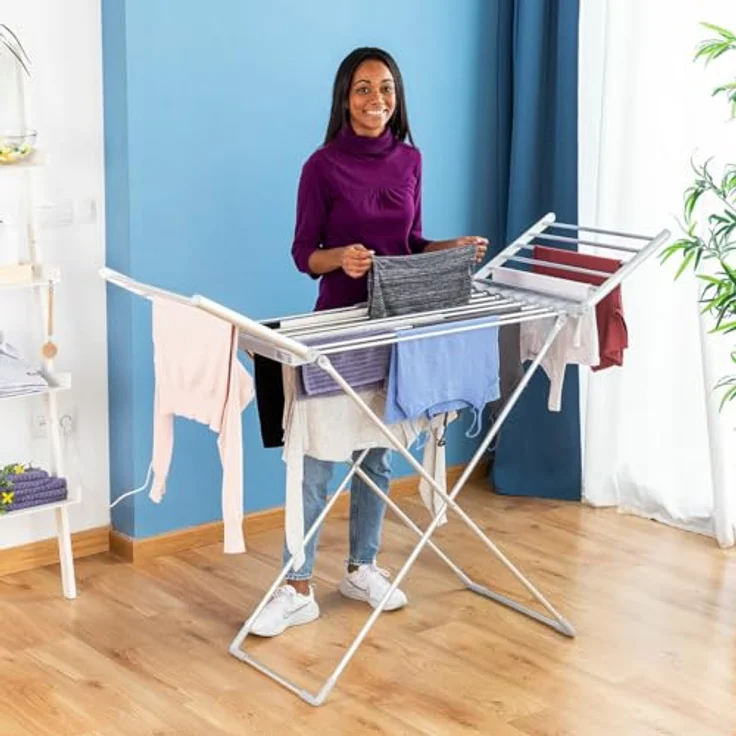 InnovaGoods Wäschetrockner, elektrisch, faltbar, mit Flügeln, 20 Stangen 230 W, mehrfarbig – Bild 5