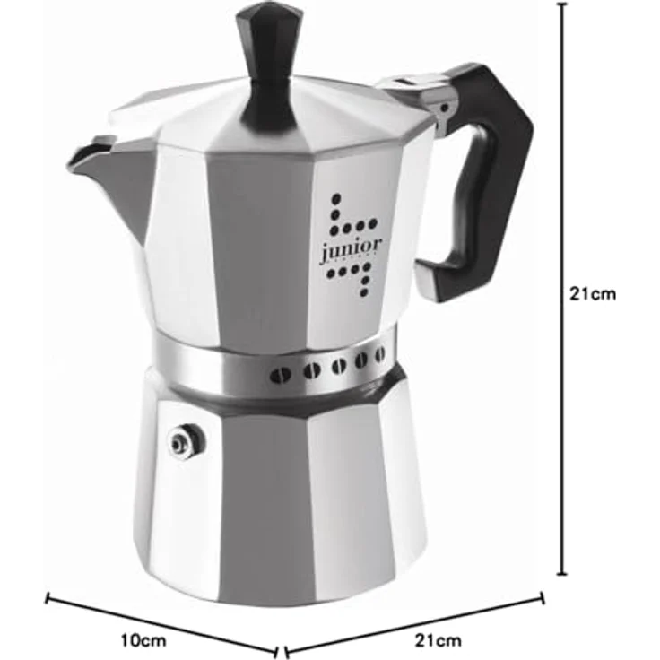 Bialetti Junior Kaffeemaschine, 6 Tassen, Aluminium – Bild 3