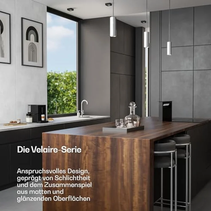 Klarstein Kaffeevollautomat Velaire, 20 Bar, Edelstahlmahlwerk 15 Stufen, LED Touchscreen, 0,75 l Milchsystem, 1,5 l Wassertank, Selbstreinigung, Vollautomat – Bild 2