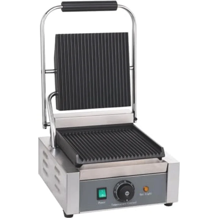 GastroHero Kontaktgrill Elektro-Kontaktgrill ECO 1,8 kW, gerillt, 1800 W, Edelstahl, Temperaturregelung von 50-300°C – Bild 1