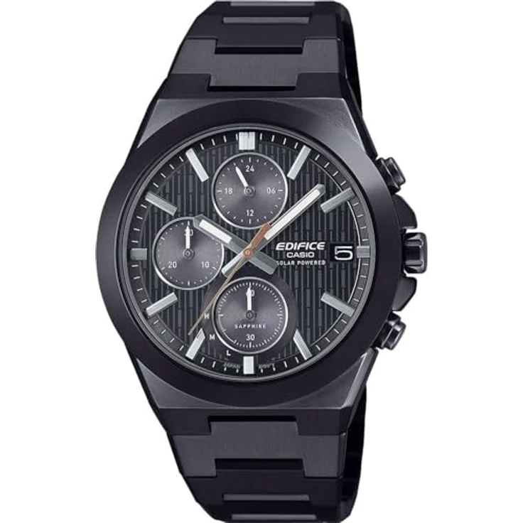 Casio Edifice EQB-1000D-1A2, Herren Chronograph Quarz Armbanduhr mit Keramik-Lünette, Schwarz, Solarbetrieb, Datumsanzeige, 10 bar wasserdicht – Bild 1