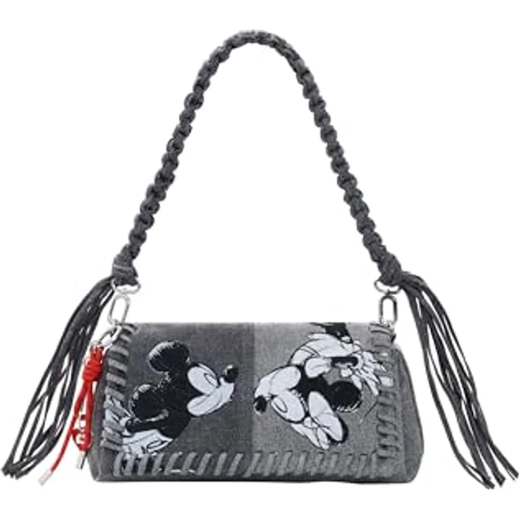 Desigual Mickey Schultertasche 26 cm, grau, aus 100% Polyester, 26 cm x 11.5 cm x 13 cm – Bild 4