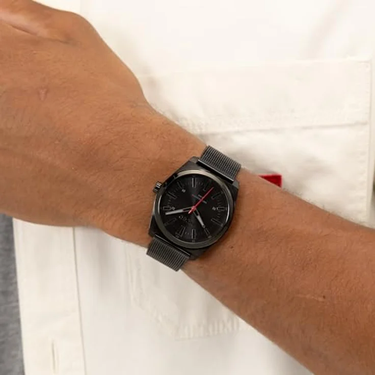 HUGO Quarzuhr #ARK 1530440, Herrenuhr mit Edelstahlarmband, analoges Zifferblatt, modernes Design – Bild 6