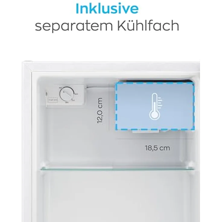 Heinrich´s HKB 4188 W, Getränkekühlschrank 45 Liter, Kühlgerät mit Gefrierfach, 50 cm hoch, 44.5 cm breit, energieeffizient, geräuschlos – Bild 7