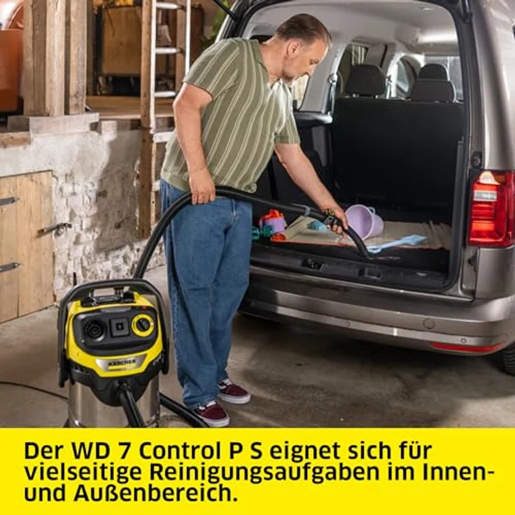 Kärcher Home & Garden WD 7 Control P S 30/6/35/T 1.628-385.0 Nass-/Trockensauger, 1400W, 30L, halbautomatische Filterreinigung, Bluetooth-Fernbedienung, Edelstahl – Bild 2
