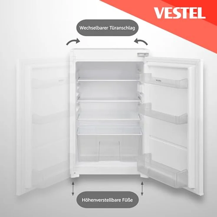 Vestel VEKS2136-1 Einbaukühlschrank ohne Gefrierfach | Nische/Höhe 88cm | 126 Liter | Vollraumkühlschrank | Weiß – Bild 4