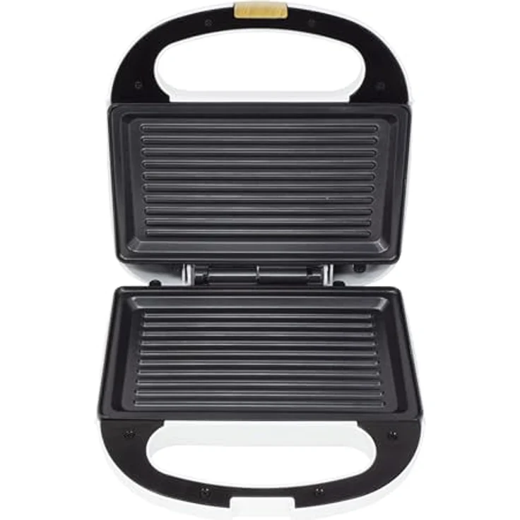 JOCCA Sandwichtoaster Nature-Linie, 2-Scheiben Sandwichmaker mit antihaftbeschichteten Grillplatten, modernen Holzoptik-Finish (weiß) – Bild 3