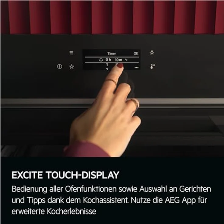 AEG Einbaubackofen TE7PB63ZAB - Serie 7 TFT-FullTouch-Farbdisplay mit Kochassistent, Made in Germany, Pyrolyse Selbstreinigung, Kerntemperatursensor - Schwarz – Bild 3