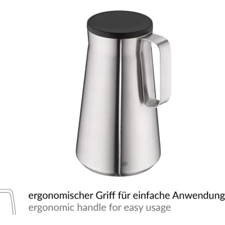 alfi 1347.205.100 Isolierkanne Drive!, Edelstahl mattiert 1,0 l, doppelwandiger Edelstahl, Spülmaschinenfest, 12 Stunden heiß, 24 Stunden kalt – Bild 4
