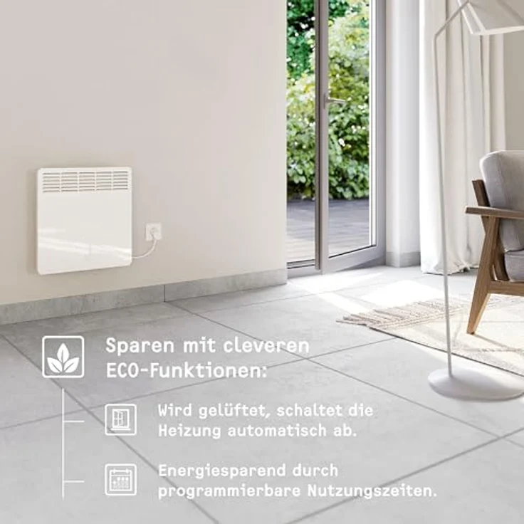Stiebel Eltron Wand-Konvektor CNS 300 Trend, für ca. 30 m², 3 kW, LC-Display, Wochentimer, Offene Fenster Erkennung, 236530, Konvektor – Bild 3