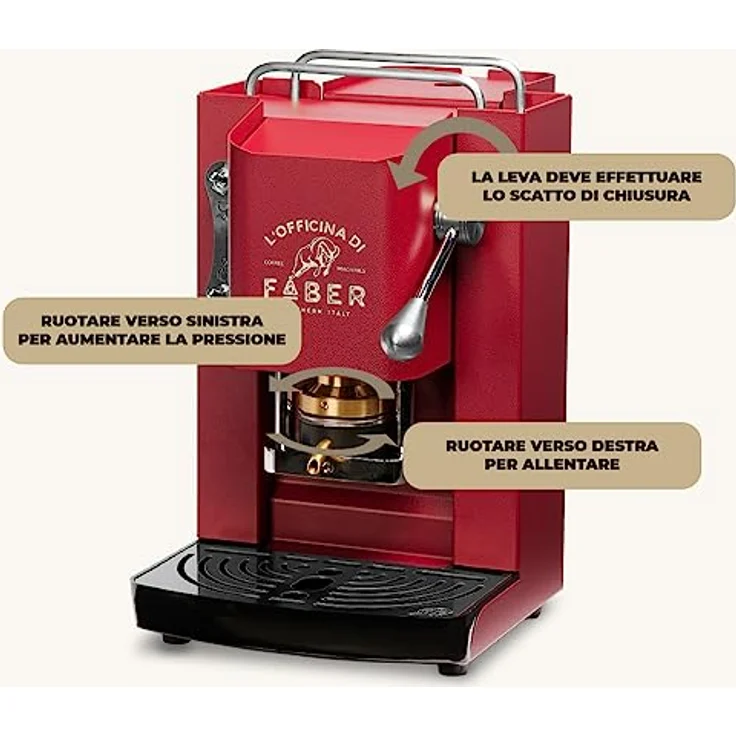 Faber Coffee Machines Pro Deluxe Espressomaschine ESE Pad 44 mm, einfache Reinigung, Tassenwärmer, schnelles Aufheizen, Chrom-Finish – Bild 6