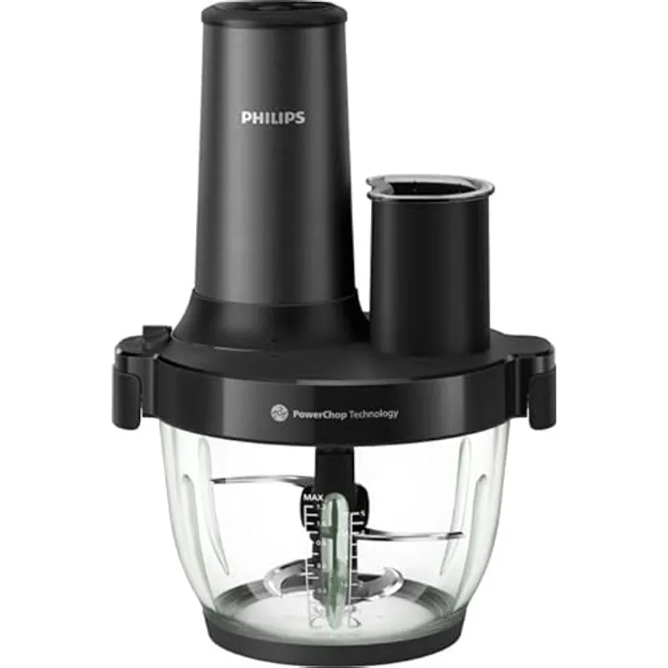 Philips HR1507/00 Chopper, Zerkleinerer mit 650 W Leistung, 2 Liter Schüssel, Edelstahlmesser, spülmaschinenfest
