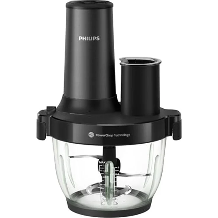 Philips HR1507/00 Chopper, Zerkleinerer mit 650 W Leistung, 2 Liter Schüssel, Edelstahlmesser, spülmaschinenfest – Bild 1