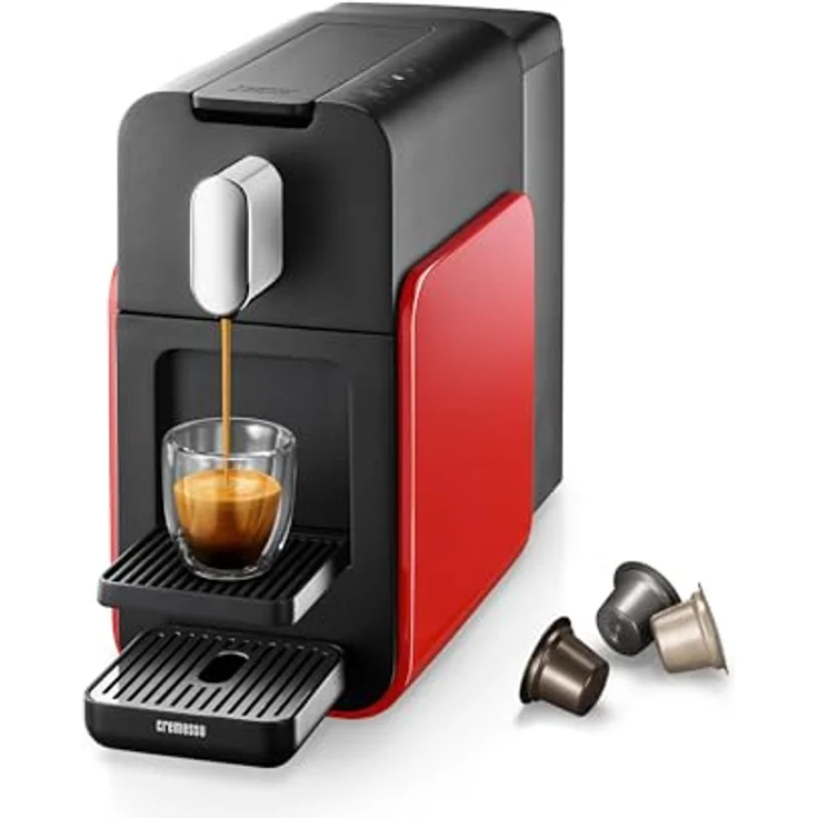 CREMESSO Brava Glossy Red Kapselmaschine, Stilvolle Kaffeekapselmaschine in glänzendem Rot – Bild 1