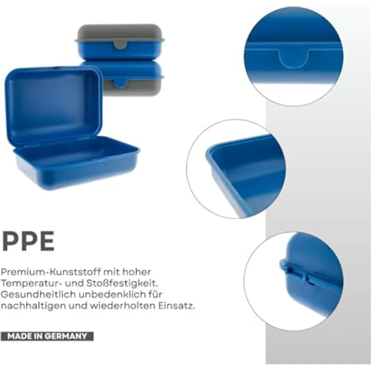 COFI 1453 Lunchbox 3er-Set, spülmaschinenfest, stapelbar, 1600 ml, BPA-freier Kunststoff, Made in Germany – Bild 4