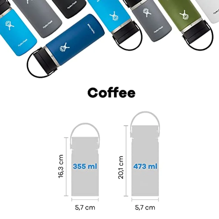 HYDRO FLASK - Reise-Thermosflasche 473ml (16 oz) - Vakuumisolierter Edelstahl-Kaffeebecher Thermo - Flex Sip Lid Auslaufsicher - Coffee Travel Mug für Unterwegs - Edelstahl - Weite Öffnung - Indigo – Bild 3