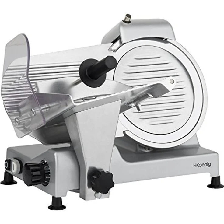 H.Koenig MSX250 Allesschneider - Schneidemaschine - Aufschnitt von 0 bis 12 mm Dicke - 25 cm Ø Messer - mit Messerschärfer - 240 Watt - silber – Bild 2