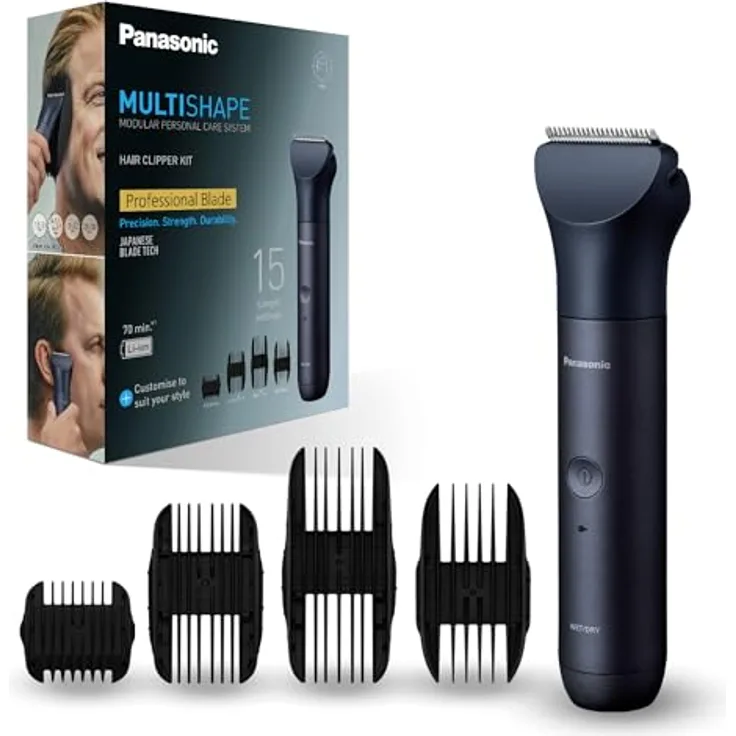 Panasonic ER-CKL3-A301 MULTISHAPE Haarschneideset, 15 Längeneinstellungen, Lithium-Ionen-Akku, Schwarz
