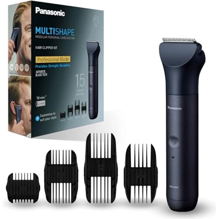 Panasonic ER-CKL3-A301 MULTISHAPE Haarschneideset, 15 Längeneinstellungen, Lithium-Ionen-Akku, Schwarz – Bild 1