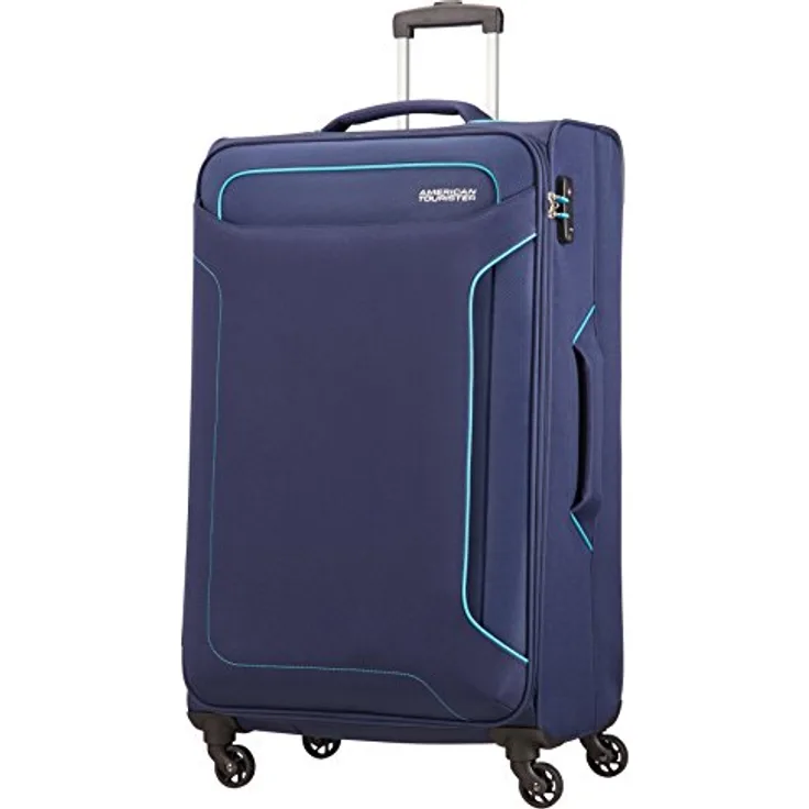 American Tourister Holiday Heat Spinner 79.5 cm, 3.8 KG, 108 L, Navy Blue - Gut organisierter Innenraum, Kontrastfarbige Nähte, integriertes TSA-Zahlenschloss