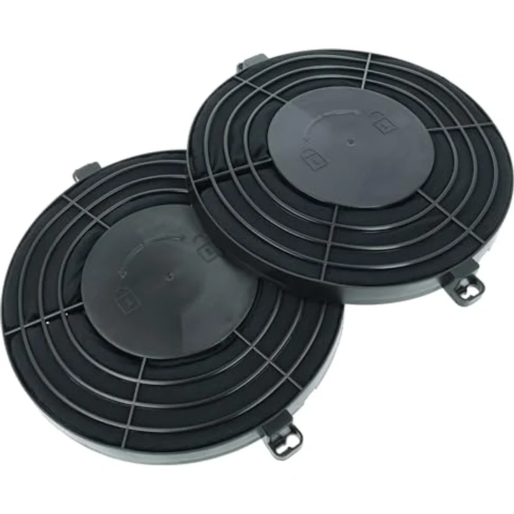 vhbw 2x Aktivkohlefilter für Ikea Dunstabzugshauben, Durchmesser 25,5 cm, schwarz – Bild 1