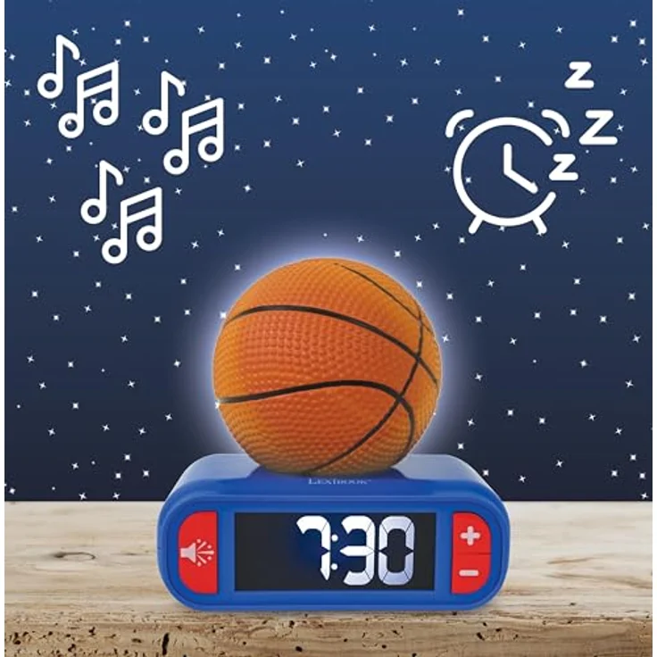 Lexibook RL800BALXB, Basketball Nachtlicht-Wecker mit dimmbarem LCD-Bildschirm und 6 Klingeltönen – Bild 2