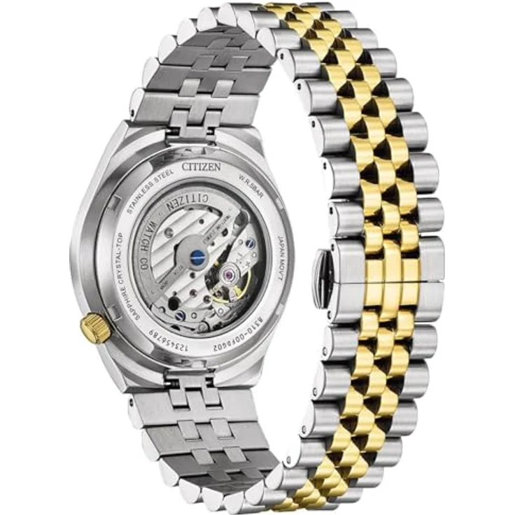 Citizen NK0024-54X Herrenuhr TSUYOSA 60, Automatik 40mm, Edelstahl Bicolor mit grünem Zifferblatt und Datumsanzeige – Bild 4