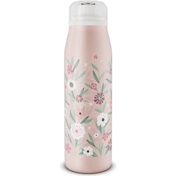 alfi KIDS ISO BOTTLE 500ml, rosa pastell, Isoliertrinkflasche Kinder Edelstahl, absolut dicht mit Drehverschluss, hält 12 Stunden heiß, 24 Stunden kalt, Trinkflasche für Kohlensäure, BPA-frei – Bild 1