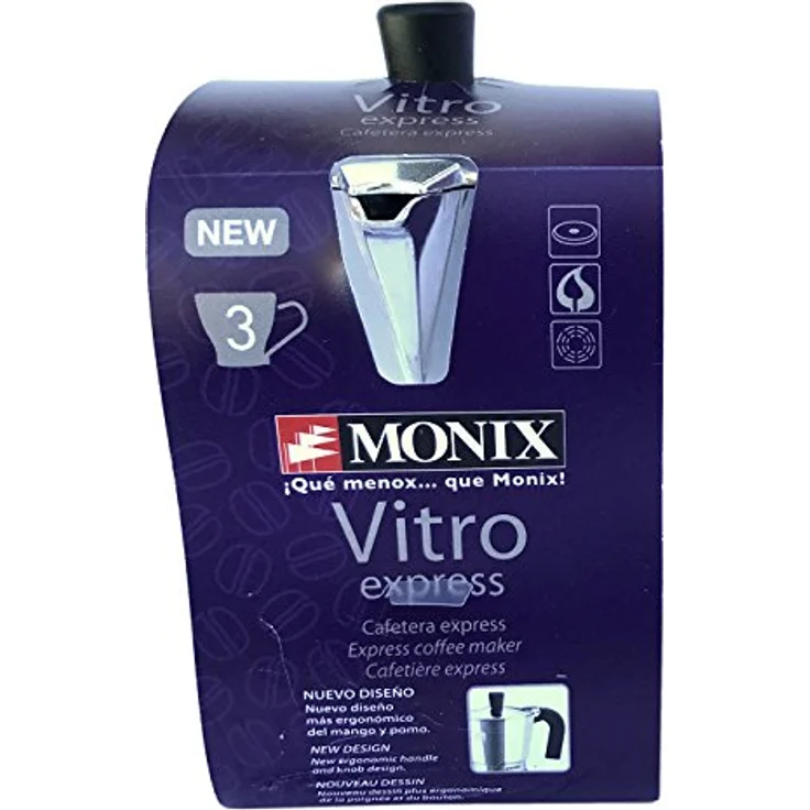 Monix Vitro Express Mokkakannen für 3 Tassen, Aluminium, Edelstahl – Bild 4