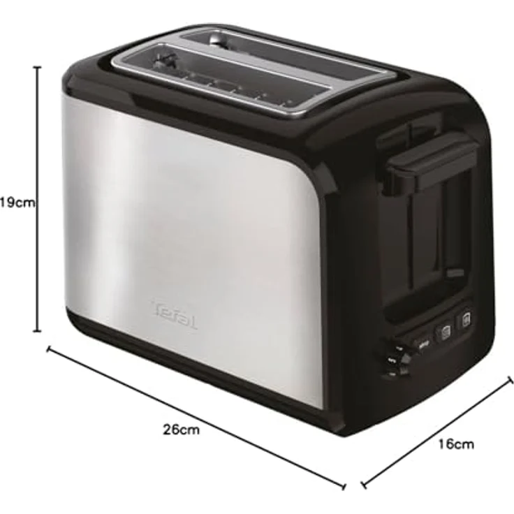 Tefal Express TT410D 2-Scheiben-Toaster, Schwarz, Edelstahl, 2 Scheiben, 850 W, 160 mm – Bild 6