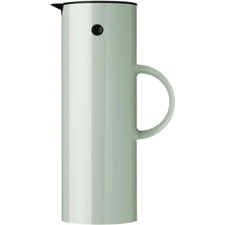 Stelton Isolierkanne EM77 - Doppelwandige Isolierkanne für heiße/kalte Getränke - Tee- & Kaffeekanne mit Glaseinsatz, Magnetverschluss, Schraubdeckel, Vintage-Design - 1 Liter, Minty Moss