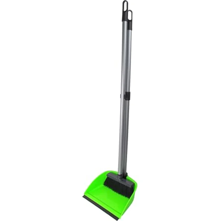 Centi Stehkehrgarnitur, Kehrschaufelset mit ergonomischem langen Stiel und Gummilippe, ideal für Haushalt und Büro – Bild 1