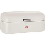 WESCO Grandy Brotkasten, sand matt, pulverbeschichtetes Stahlblech, Lüftungslöcher, stabiler Handgriff