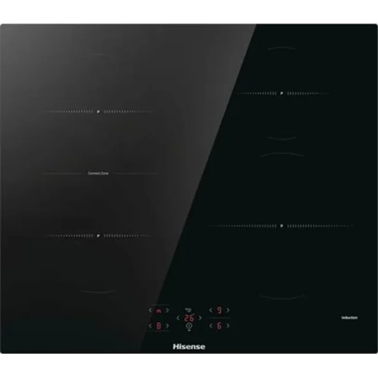 Hisense HI621FM Induktionskochfeld, 4 Kochzonen mit Bridge-Funktion, Power Boost, Koch-Timer, Restwärmeanzeige, Schwarz, 60 cm
