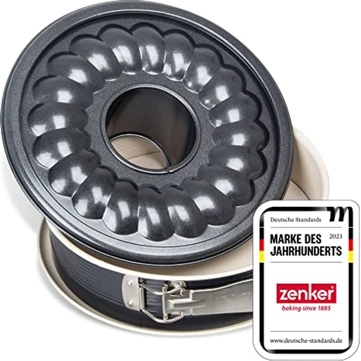 Zenker 7811 Springform Crème Noir mit 2 Böden, Durchmesser 26 cm, Edelstahl, grau - beige, 16 x 16 x 7 cm – Bild 2