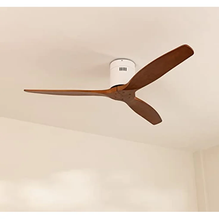 CREATE WINDCALM M Deckenventilator, ABS Weiß mit Dunkelholzflügel-Optik, 132 cm, 40W, 6 Geschwindigkeiten, Fernbedienung, Timer, DC-Motor, Sommer-Winterbetrieb – Bild 5