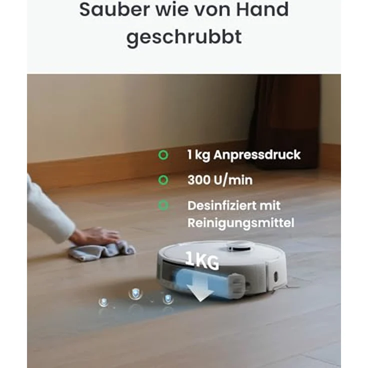 SwitchBot S20 Saugroboter, 10.000 Pa Saugkraft, AI Hindernisvermeidung, automatische Wischreinigung und Trocknung, kompatibel mit Matter und Apple Home – Bild 3