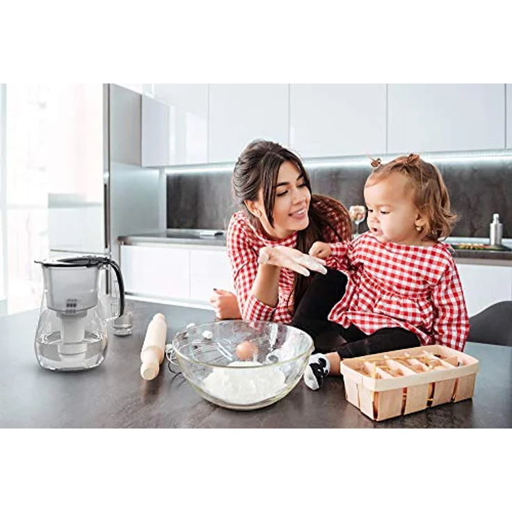 AQUAPHOR Provence schwarz inkl. 1 A5 Filterkartusche-Premium-Wasserfilter in Glasoptik zur Reduzierung von Kalk, Chlor & Schwermetallen, Kunststoff, Volumen 4,2 l – Bild 5