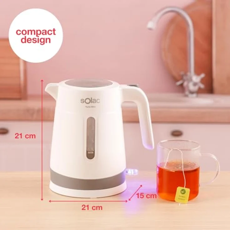 Solac KT5852 Wasserkocher, Edelstahl und Kunststoff, 2200 W, 1 L, mit doppelter Wand und Überhitzungsschutz – Bild 7