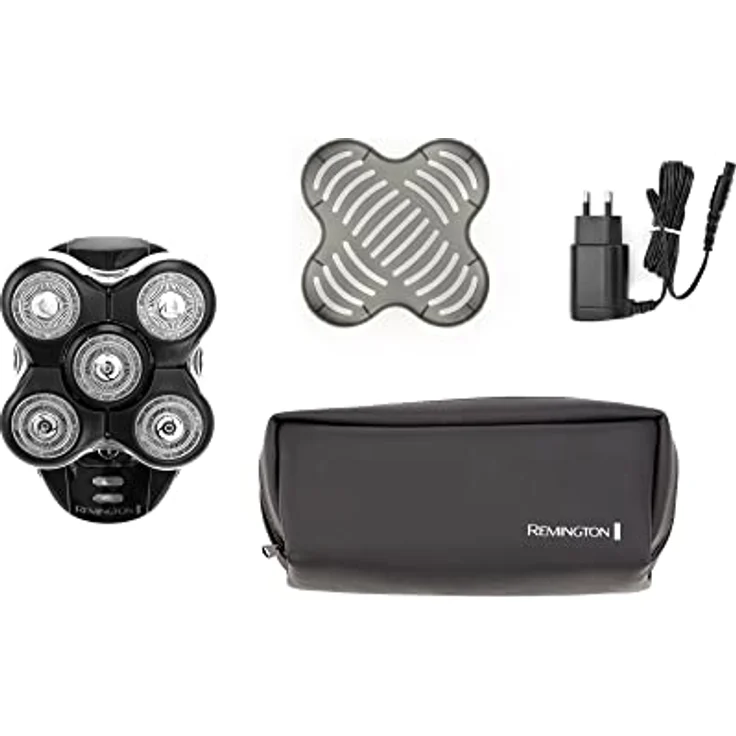 Remington Glatzen- Rasierer Herren elektrisch, Kopf- Rasierapparat Lithium (Schwarz, 5 Scherköpfe, glattes Rasurergebnis mit max. 0,2mm, Haar-Auffang-Kammer, Detail-Trimmer) XR1501 – Bild 4