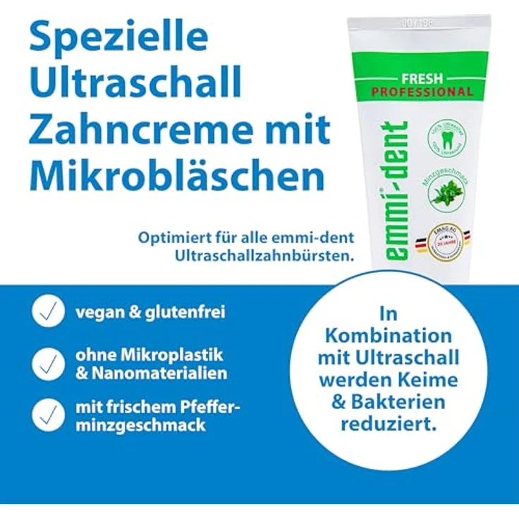 Emmi-dent Ultraschall Zahnbürste Metallic Black Diamond I - Ideal für empfindliche Zähne & Zahnfleisch, ohne Schrubben, Erwachsene & Kinder – Bild 4