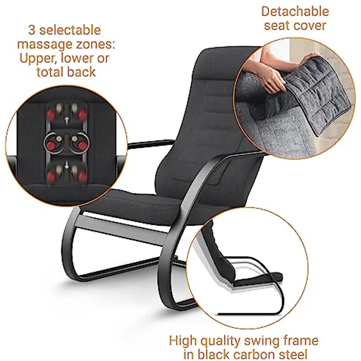 Medisana RC 450 Massagesessel, Relaxsessel mit Shiatsu Massagefunktion, Rückenmassage, Inkl. Wärmefunktion & Spotmassage, 2 Massagearten, Praktische Timerfunktion – Bild 4