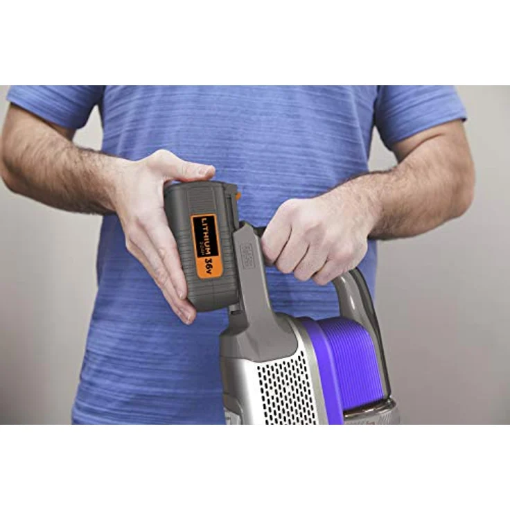 Black + Decker 4in1 Akku-Stielsauger Pet (36V, 2.0Ah, beutelloser Boden- & Handstaubsauger mit Elektro-Tierhaarbürste, inkl. 2in1 Fugendüse, Tierhaarbürste, Akku, Ladegerät & Wandhalterung) BHFEV362DP – Bild 17