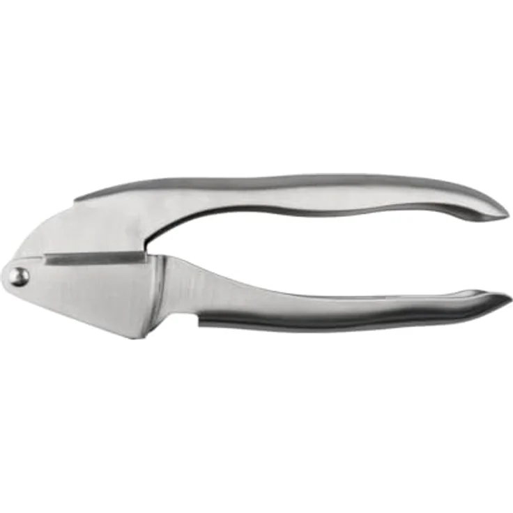 FMprofessional Edelstahl Knoblauchpresse – Hochwertige 18/8 Edelstahlqualität, spülmaschinengeeignet, ergonomischer Griff, Grau – Bild 2