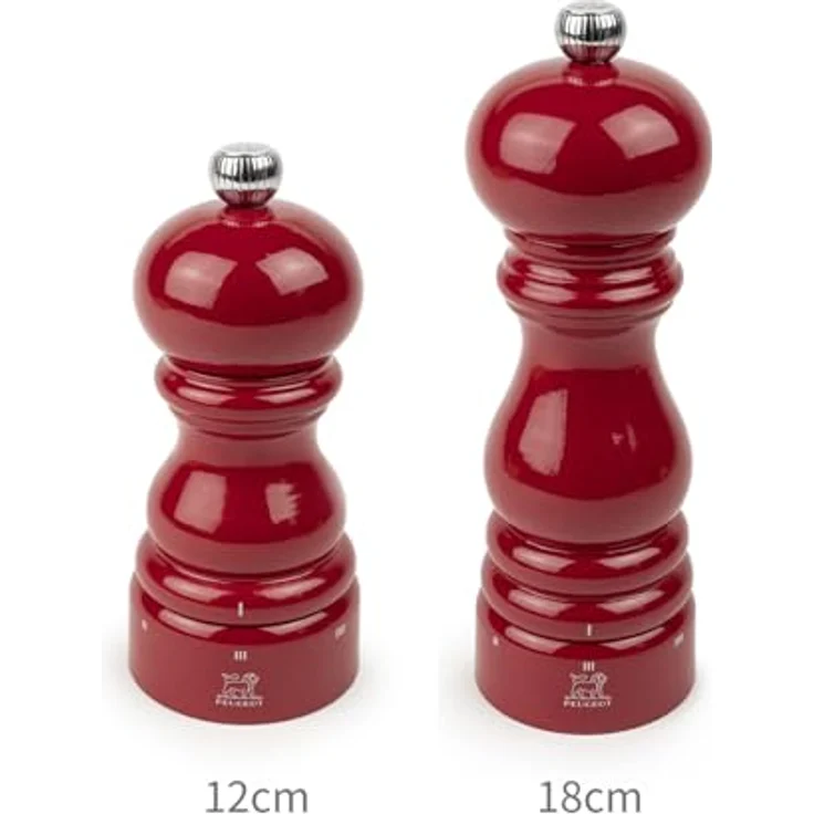 PEUGEOT Salzmühle PARIS 12cm, Passionsrot, Buchenholz lackiert, Zirkonia-Mahlwerk, u'Select System – Bild 7