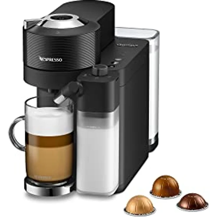 Nespresso Vertuo Lattissima ENV300.B, Kapselkaffeemaschine mit Centrifusion-Technologie, 5 Größen von Kaffee und 3 Milchrezepten, schwarz – Bild 1
